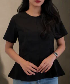 Maison-Juwita-GISELE-PEPLUM-TOP-HITAM