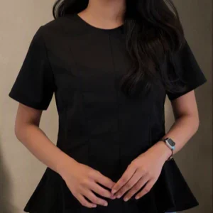 Maison-Juwita-GISELE-PEPLUM-TOP-HITAM