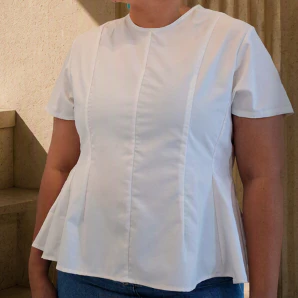 GISELE PEPLUM TOP - BROKEN WHITE - Gambar 3