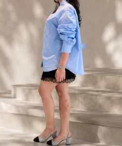 SOLENE OVERSIZED TOP - BABY BLUE - Gambar 3