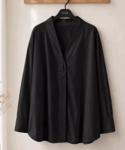 Alternative view of SOLENE OVERSIZED TOP - BLACK
