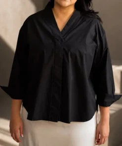 SOLENE OVERSIZED TOP - BLACK - Gambar 3