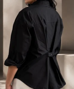 SOLENE OVERSIZED TOP - BLACK - Gambar 6