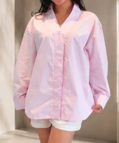 Alternative view of SOLENE OVERSIZED TOP - PINK