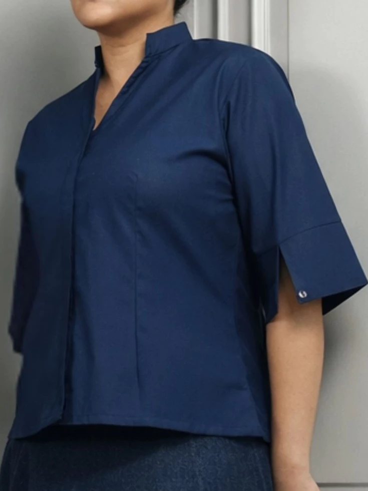 VICTORIA SHIRT - BIRU - Gambar 4