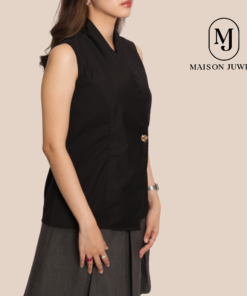 Harlow Vest Shirt Black - Gambar 3