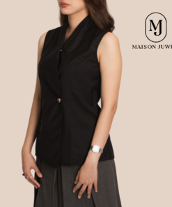 Harlow Vest Shirt Black - Gambar 4